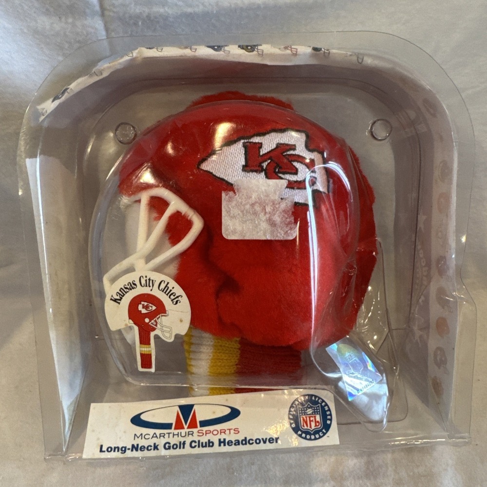 NFL Official Golf Driver Headcover Kansas City Chiefs Red Plush Logo Long Neck